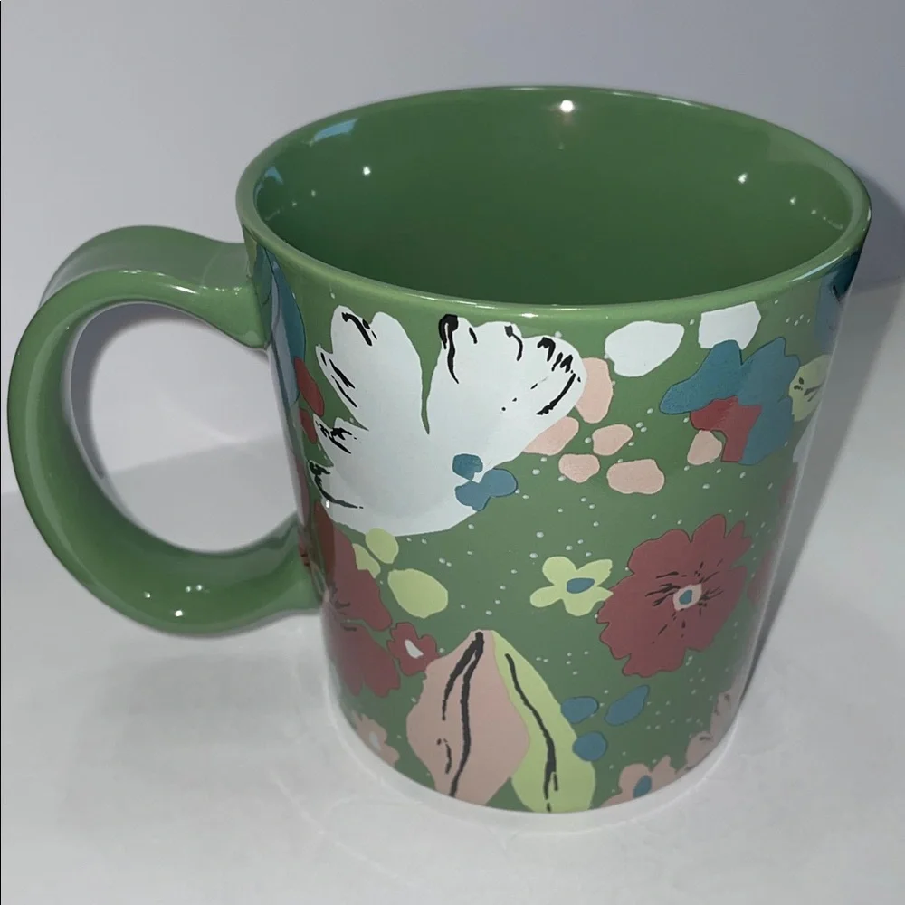 Threshold Mama Green Floral Large Stoneware Coffee Tea Mug 12 Oz Capacity NEW - Picture 8 of 11